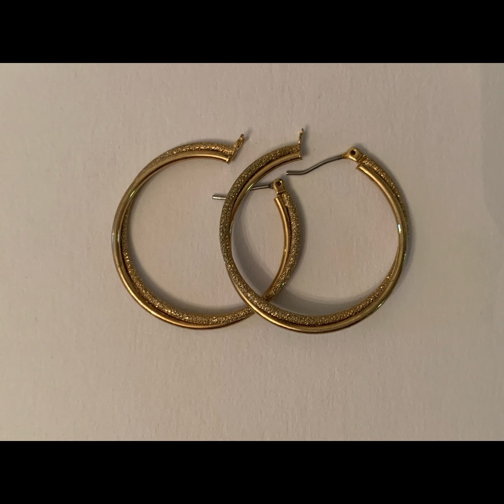 Two-Tone gold hoop earrings